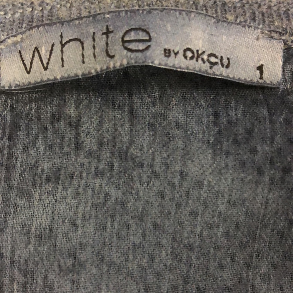 Okcu Triko Sweater Top Blue Long Sleeve Sheer Detail in Back Excellent Condition - Picture 3 of 7